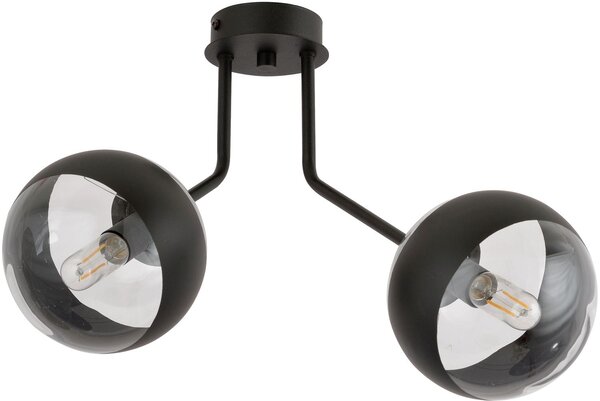 Emibig Nova Stripe lampă de tavan 2x10 W negru-transparent 1139/2