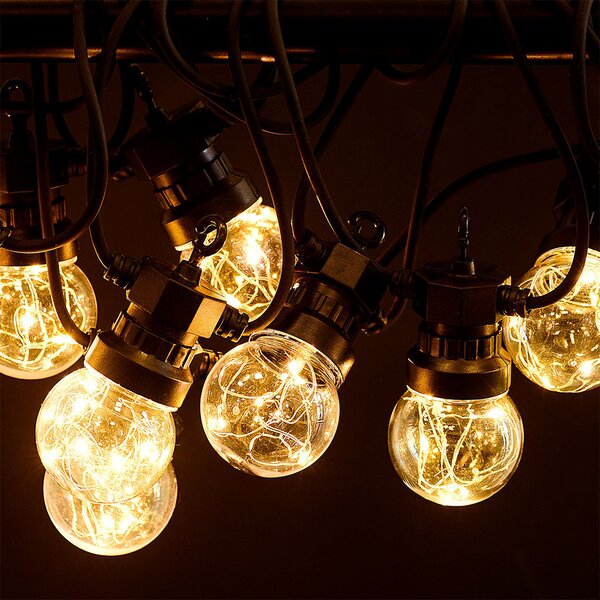 Ghirlanda luminoasa 10 m. cu 20 becuri G50 si 100 LEDuri de exterior