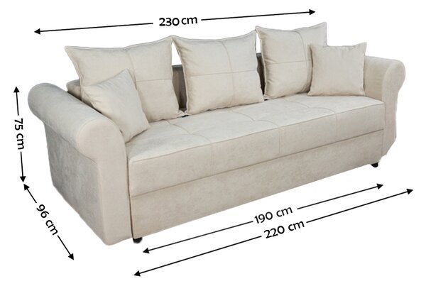 Canapea Extensibilă Elsa Bonell Mini, Bej