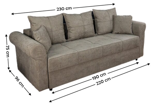 Canapea Extensibilă Elsa Bonell Mini, Maro deschis