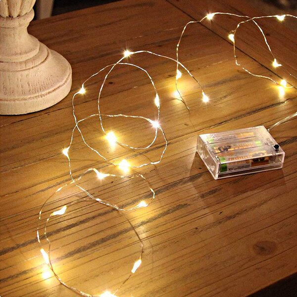 Ghirlanda Luminoasa Decorativa din Cupru 10 m. cu 100 LEDuri cu baterii