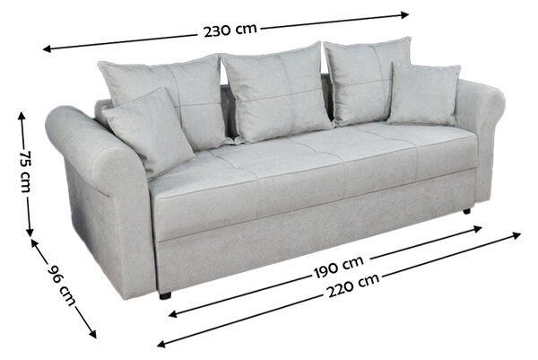 Canapea Extensibilă Elsa Bonell Mini, Gri