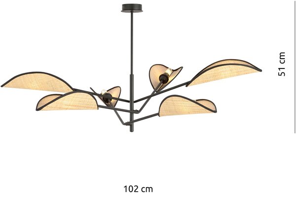 Emibig Vene lampă de tavan 6x10 W negru-bej 1160/6