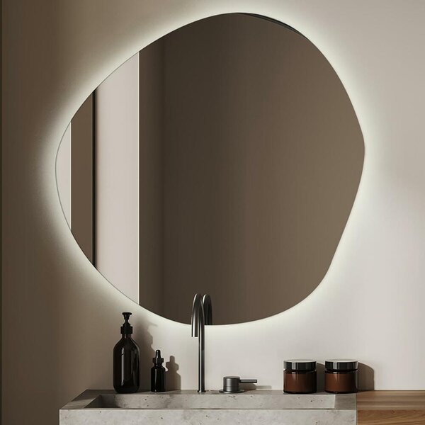 Oglindomat.ro Oglinda asimetrica cu led Oglinda asimetrica cu led 48x48 cm Alb rece (6500K) lopl-48x47-00000000