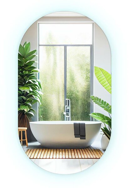Oglindomat.ro Oglinda ovala cu led Oglinda ovala cu led 40x70 cm Alb rece (6500K) lnol-40x70-00000000
