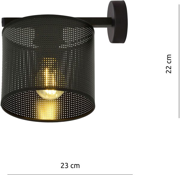 Emibig Jordan lampă de perete 1x15 W negru 1143/K1