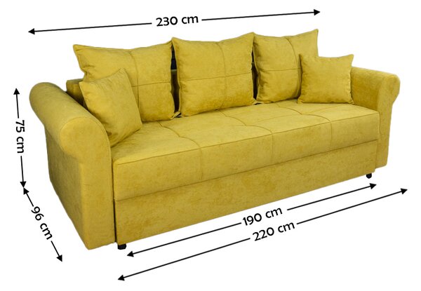Canapea Extensibilă Elsa Bonell Mini, Mustar