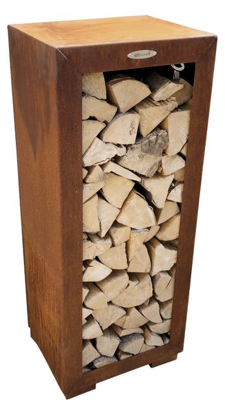 Ladă de lemne din oțel Remundi, lățime 50 cm, maro