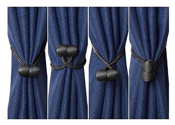 Set 2 cleme magnetice pentru draperii UMBRA, negru