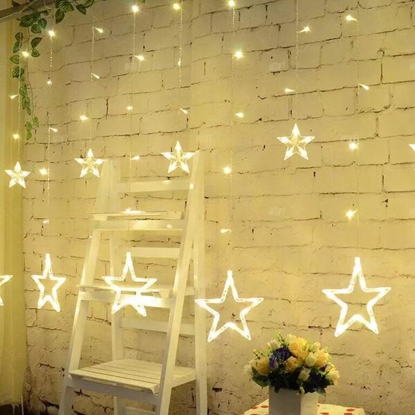 Ghirlanda Luminoasa Decorativa 3.5 m. cu 12 Stelute si 138 LED-uri
