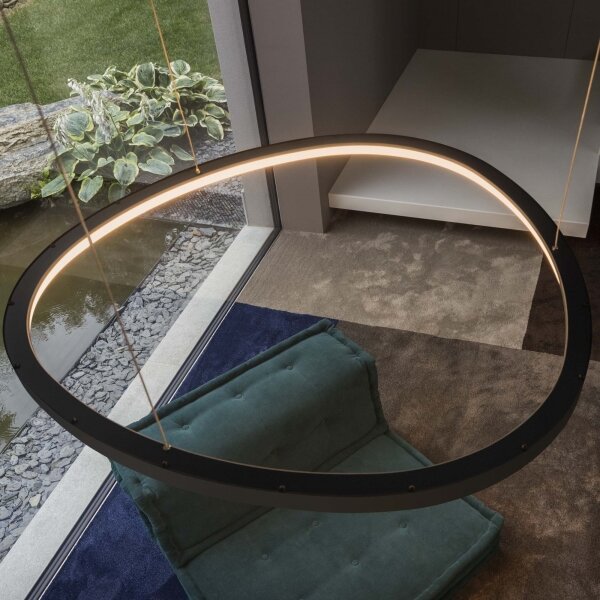 Ideal Lux - Lustru LED suspendat pe cablu GEMINI LED/47W/230V 2700K diam. 61 cm CRI 90 negru