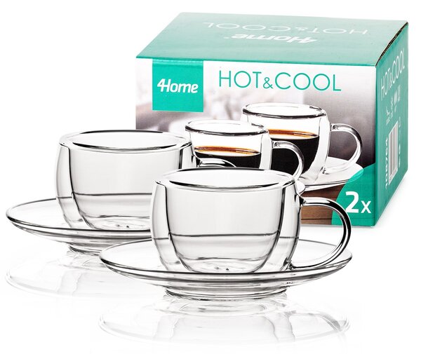 Pahare termo espresso 4Home Style Hot&Cool 80 ml, 2 buc