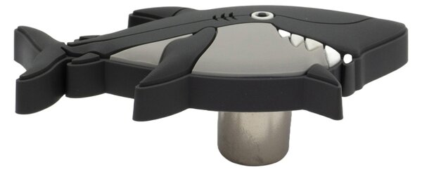 Buton mobilier copii Rechin gri, 70x31x24 mm