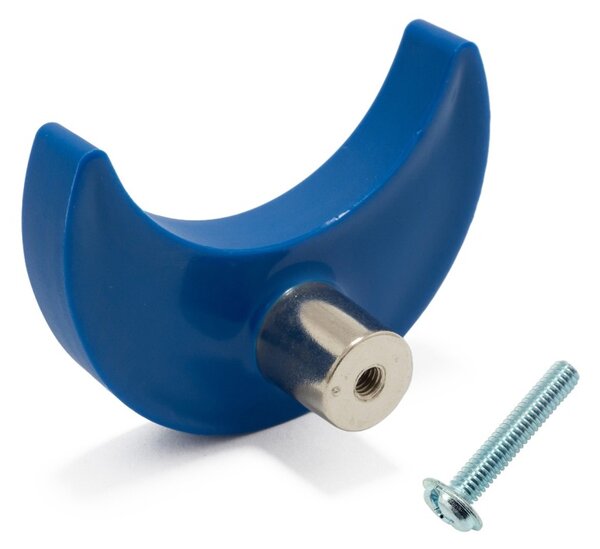 Buton mobilier copii Semiluna albastru, 60x43x24 mm