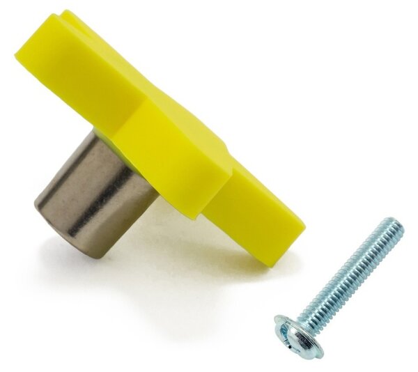 Buton mobilier copii Steluta galbena, 48x48x24 mm