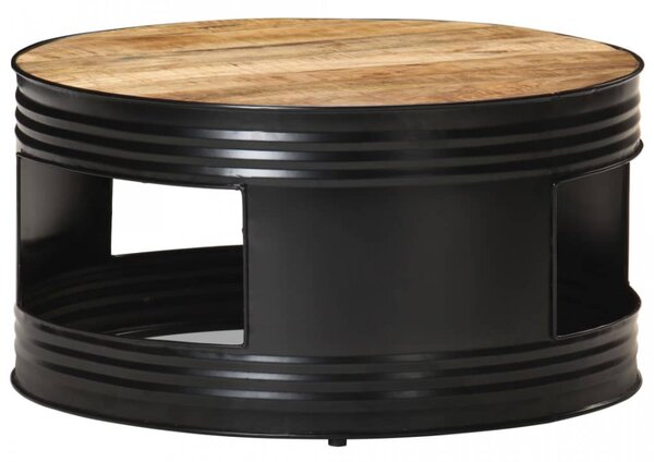 Masuta de cafea, negru, 68x68x36 cm, lemn masiv brut de mango - V321931V