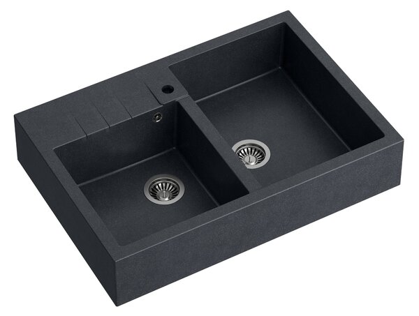 Quadron Bill chiuveta graniteq 90x62 cm negru HCQB9062U8_BS