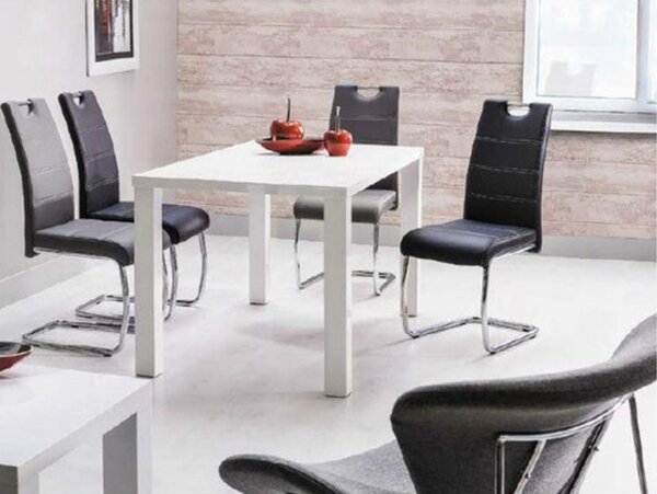 KONDELA Masă dining extensibilă, alb extra lucios HG, 140-180x80 cm, ASPER NEW TYP 1