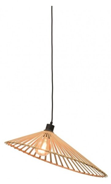 Lustra suspendata eco asimetrica din bambus Bromo L, 60x13cm