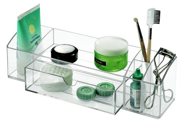 Organizator transparent cu sertar iDesign Med+, lungime 30,5 cm