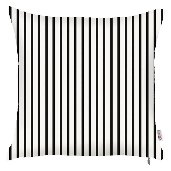 Faţă de pernă Mike & Co. NEW YORK Pinky Light Stripes, 43 x 43 cm, alb - negru