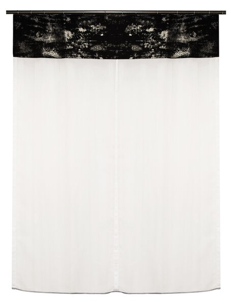 Perdea Velaria bamboo alb si suet negru, 140x175 cm