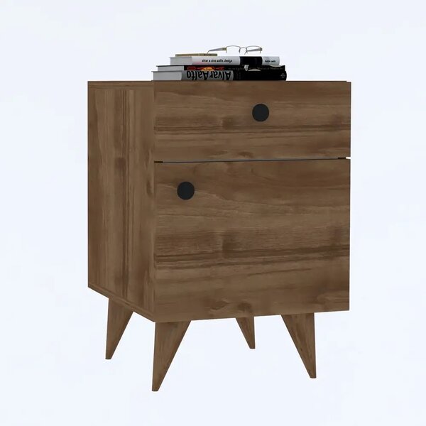 Noptiera Pila pentru dormitor,culoare nuc,60 cm