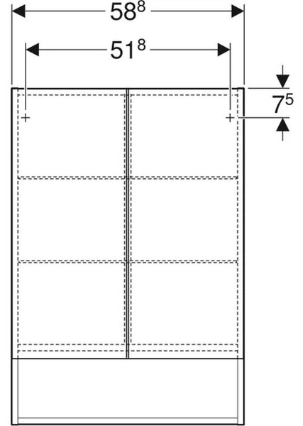Geberit Selnova Square dulap 58.8x17x85 cm cu oglinda nucă 501.266.00.1