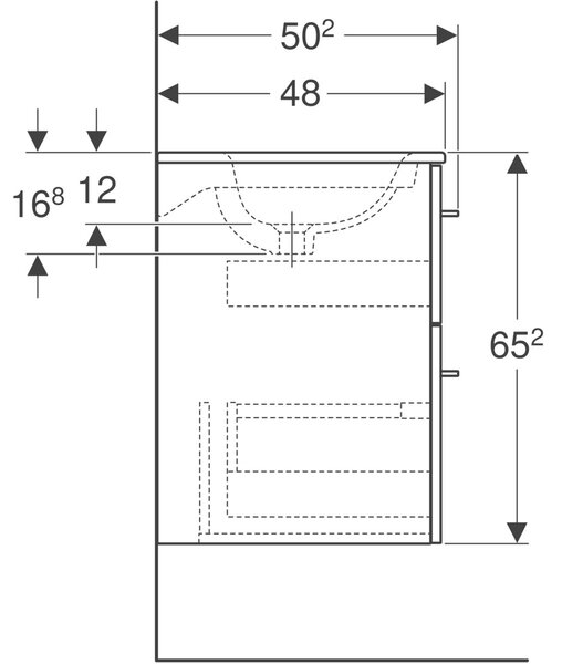 Geberit Selnova Square lavoar cu dulap 55 cm alb 501.232.00.1