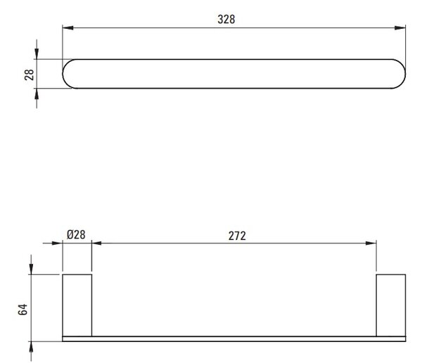Deante Round, suport prosoape 30 cm, crom, DEA-ADR_0611