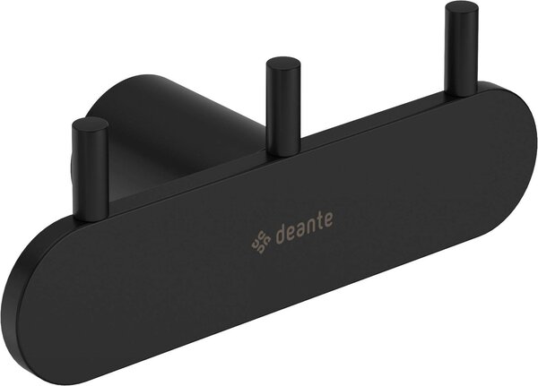 Deante Round, baie 3 carlig pentru prosoape, negru mat, DEA-ADR_N131