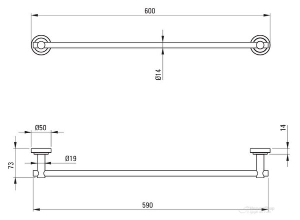 Deante Temisto, suport pentru prosoape 1 rând 60 cm, alamă, DEA-ADT_M621