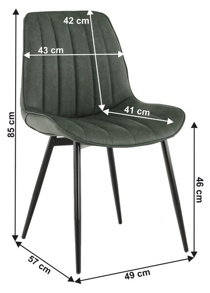 KONDELA Scaun, piele ecologică verde/negru, HAZAL