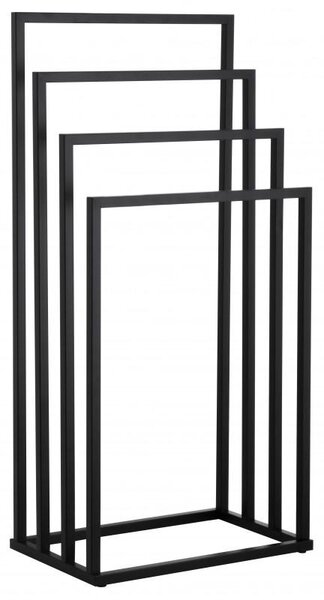 Erga Lonia, suport pentru prosoape cu patru brate 45x29x94 cm, negru mat, ERG-YKA-P.LONIA4-BLK