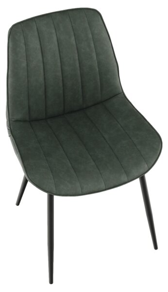 KONDELA Scaun, piele ecologică verde/negru, HAZAL