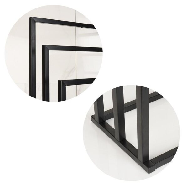 Erga Lonia, suport pentru prosoape cu trei brațe 41x22x85 cm, negru mat, ERG-YKA-P.LONIA3-BLK