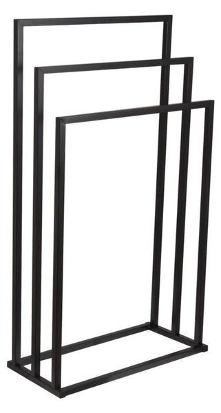 Erga Lonia, suport pentru prosoape cu trei brațe 41x22x85 cm, negru mat, ERG-YKA-P.LONIA3-BLK