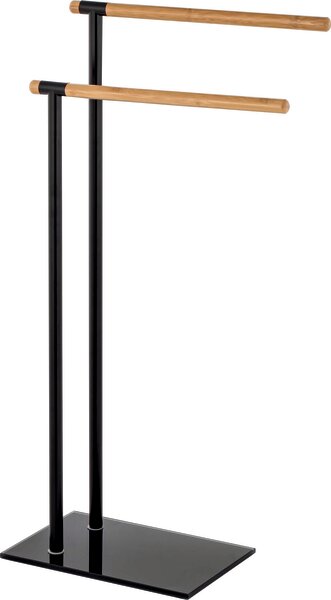 BISK Suport prosop Erga Plain, de sine stătător, cu 2 brațe, 410x200x775 mm, negru-maro, ERG-07617