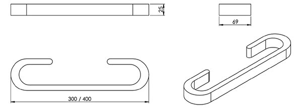 Gedy Gedy, suport pentru prosoape HIMALAYA 400x69mm, bambus, HY2140
