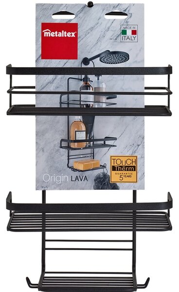 Raft suspendat pentru baie Metaltex Origin Lava, negru