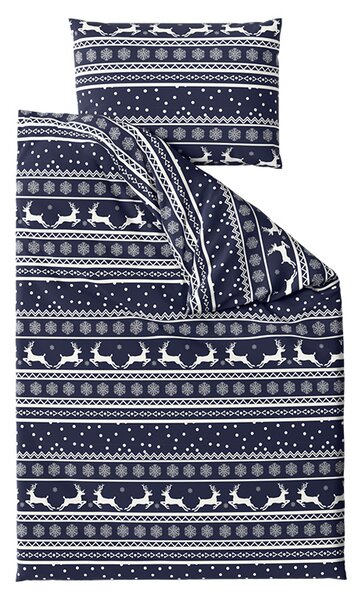 Lenjerie de pat din bumbac WINTER CHARM albastru inchis Dimensiune lenjerie de pat: 70 x 90 cm | 140 x 200 cm