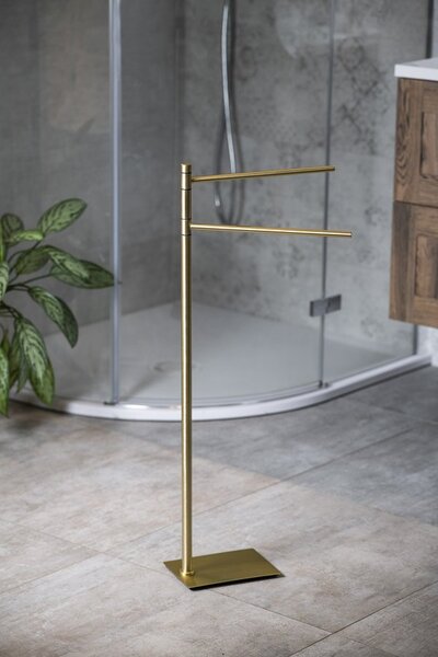 Gedy Gedy, TRILLY Suport cu suport pentru prosoape, pătrat, auriu mat, TR3188