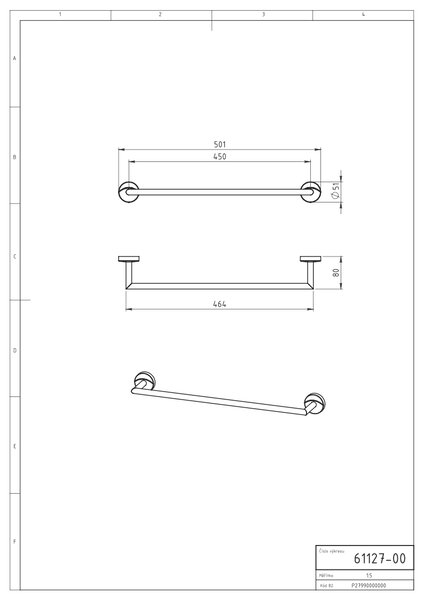Novaservis - Suport prosop 500 mm Metalia 11 crom, 0127.0
