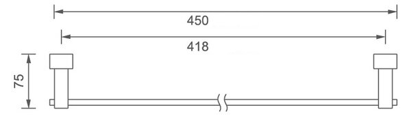 Novaservis - Suport prosop 450 mm Titania Anet crom, 66327.0
