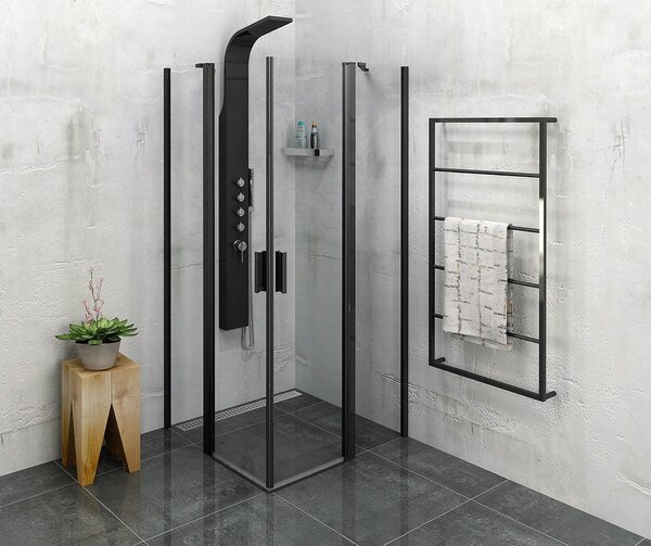 Sapho Sapho, suport pentru prosoape SKA montat pe perete 600x1150x100mm, mat negru, SKA502