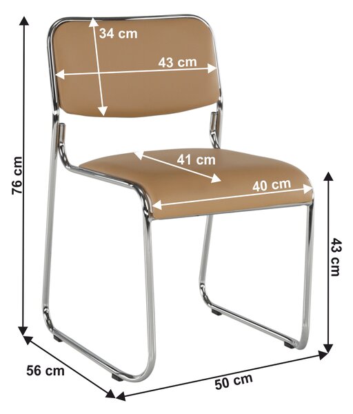 KONDELA Scaun conferinţă, piele ecologică maro, BULUT