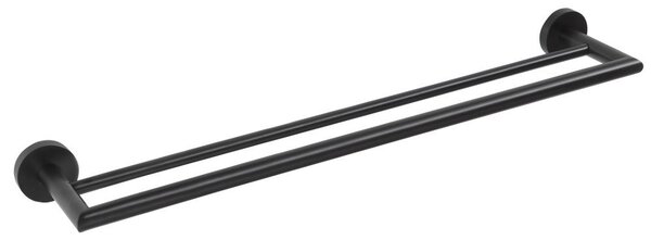 Sapho Sapho, X-ROUND BLACK suport dublu pentru prosoape 600x120mm, negru, XR401B