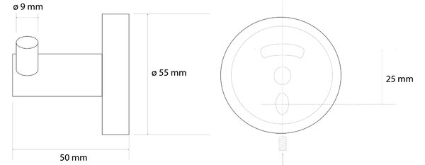 Sapho Sapho, cârlig dublu X-ROUND GOLD, mat auriu, XR202GB