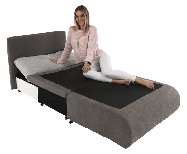 KONDELA Fotoliu extensibil, gri maroniu Taupe, KENET NEW
