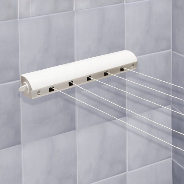 Erga Bone Line, uscator de rufe montat pe perete cu cabluri retractabile, alb, ERG-SEP-1358SUSBONLIN